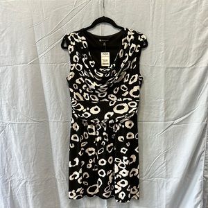 Valerie Berinelli black and white sleeveless dress, size 14, new with tags